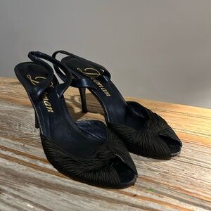 Delmar High Heel Sling Back Sandals Knotted Toe Size 7.5 EUC